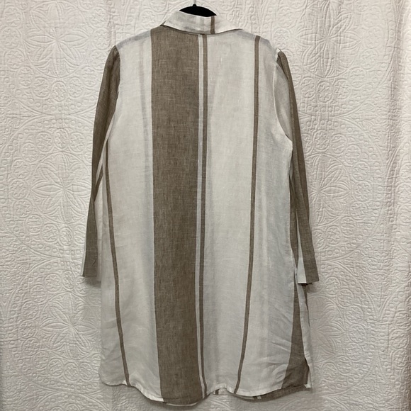 Stella Moda 100% Linen Women’s Lagenlook Shirt Dress sz Medium Italy - Picture 2 of 11